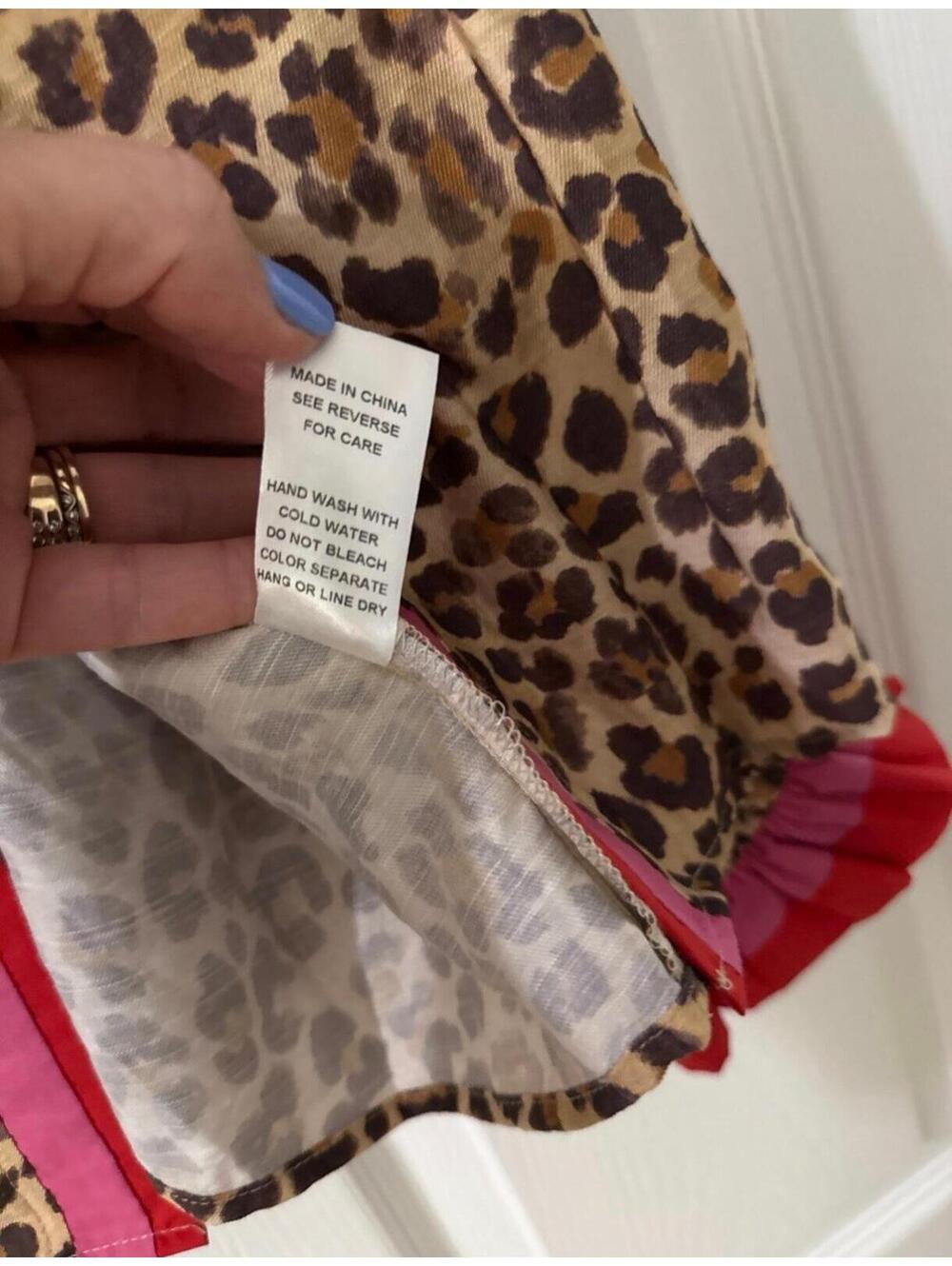 Bibi Leopard Print Boutique Top with Pink/Red Trim XL NWT - Picture 5 of 9